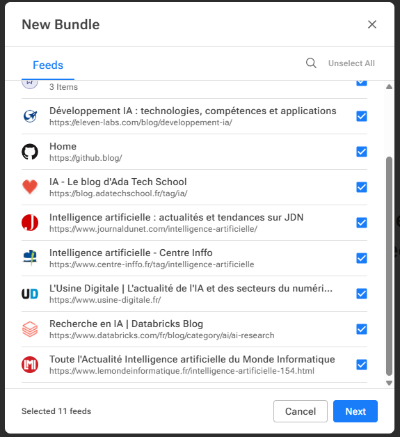 Étape 3 - Bundle de sources